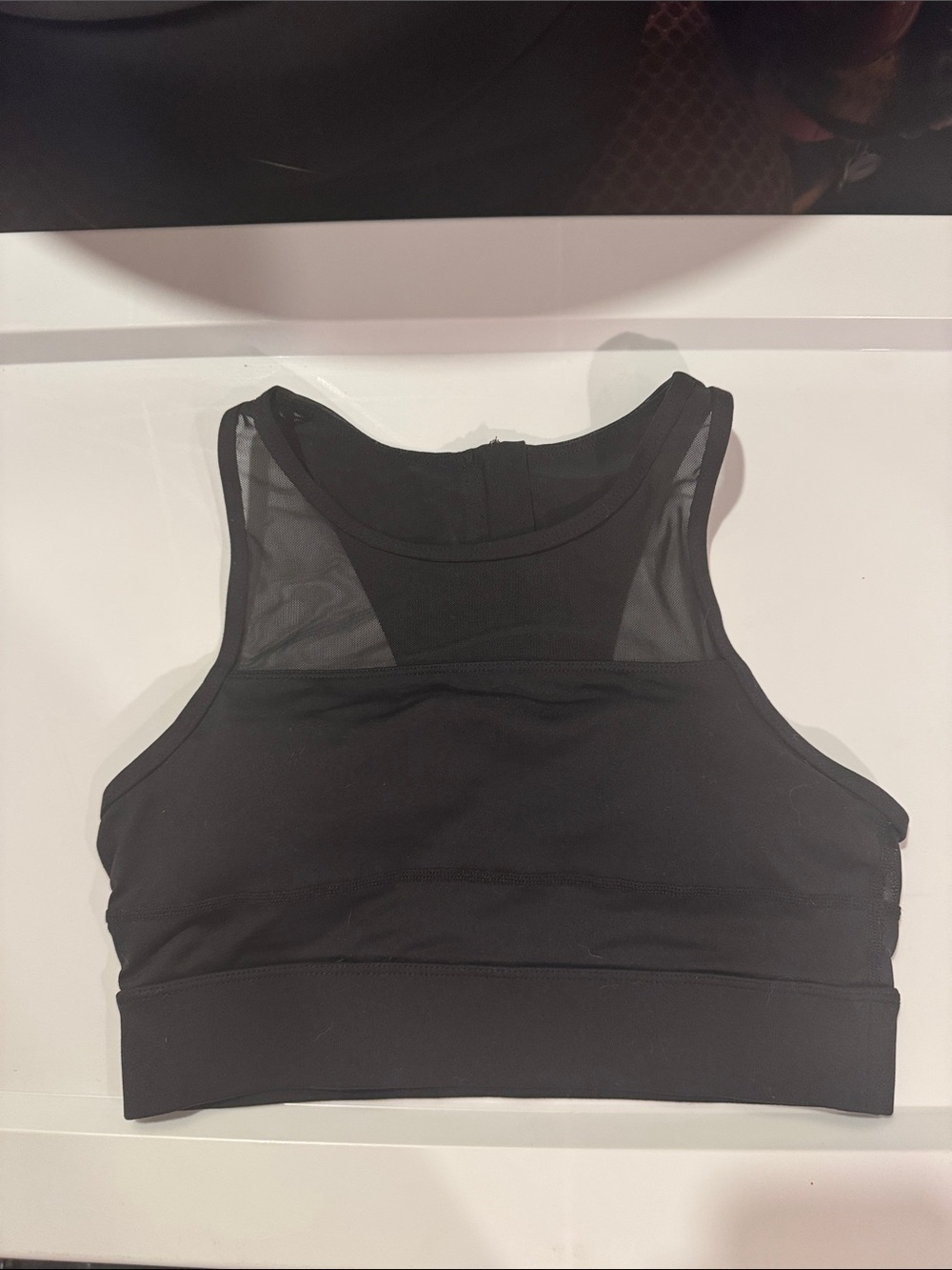Black Mesh-Back Sports Bra